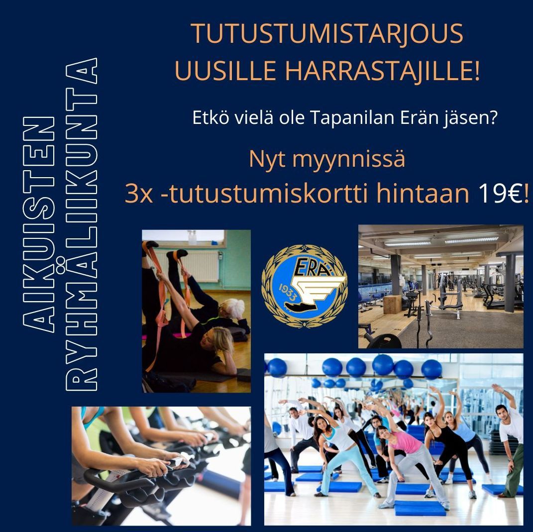 Aikuisten ryhmäliikunnan tutustumistarjous