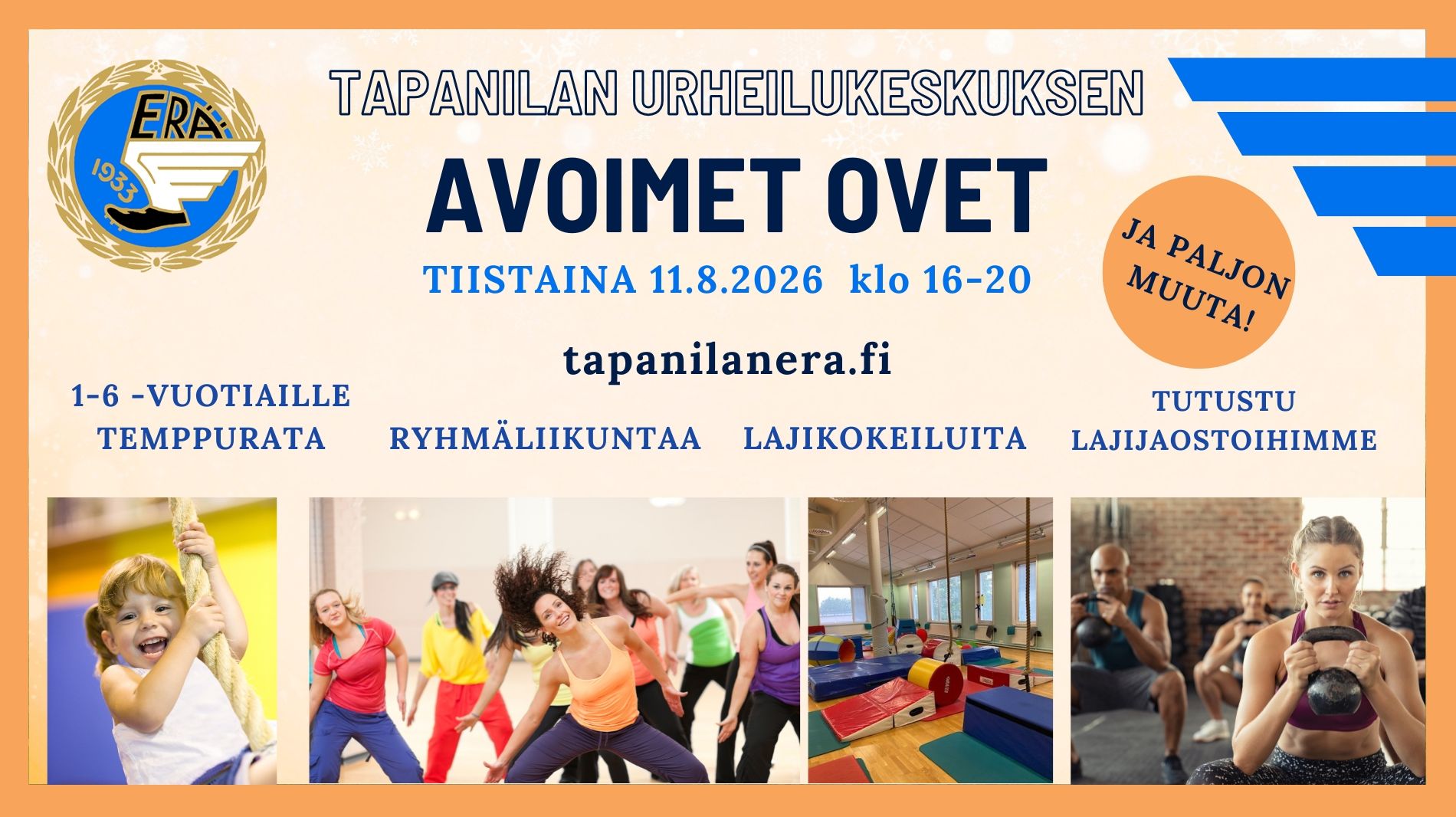 AVOIMET OVET TIISTAINA 11.8.  KLO 16-20