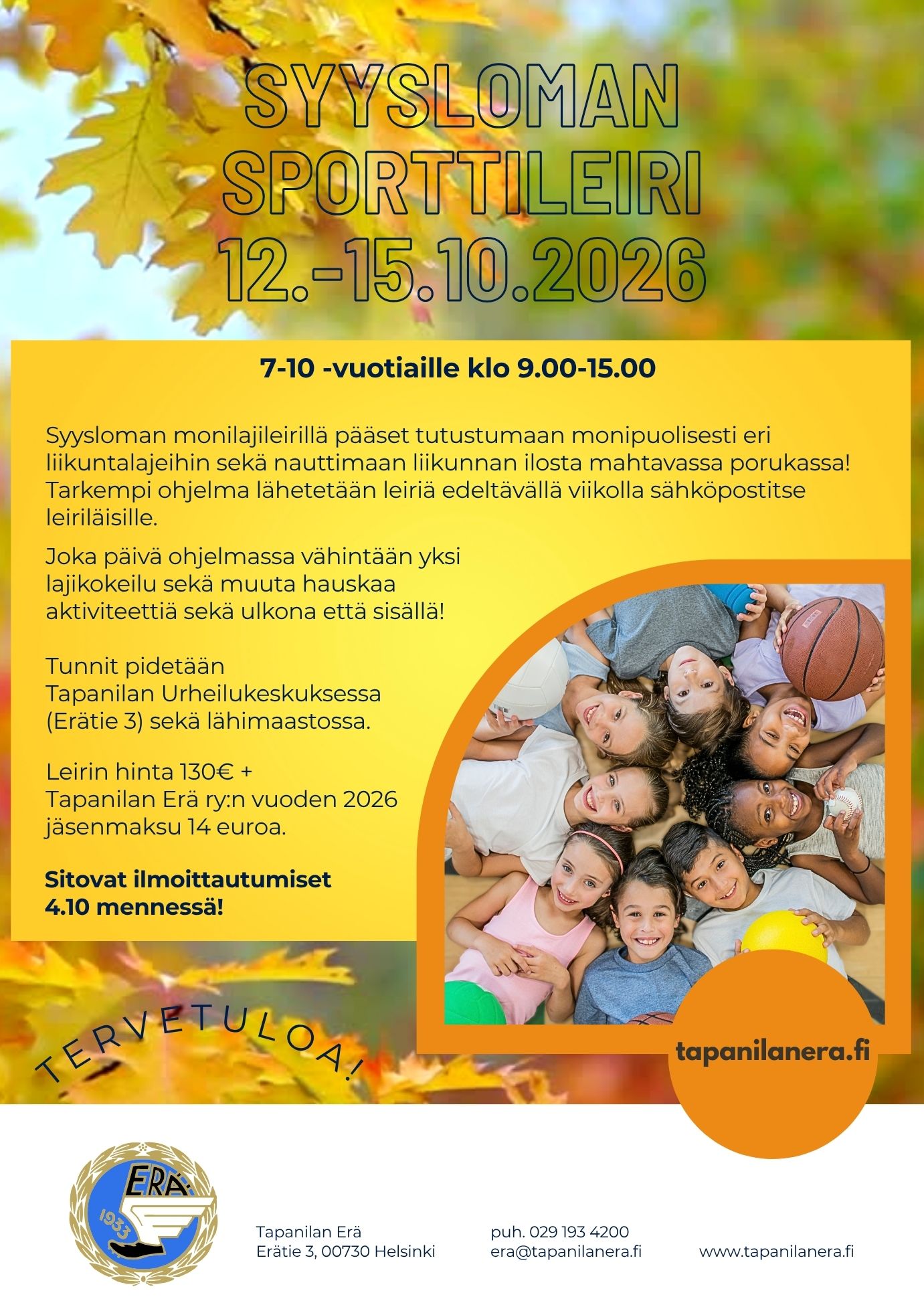 Syysloman sporttileiri 7-10 -vuotiaille